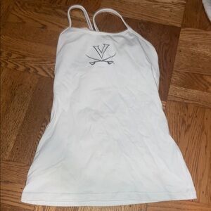 Lululemon power wise tank top white size 6 with Virginia insignia